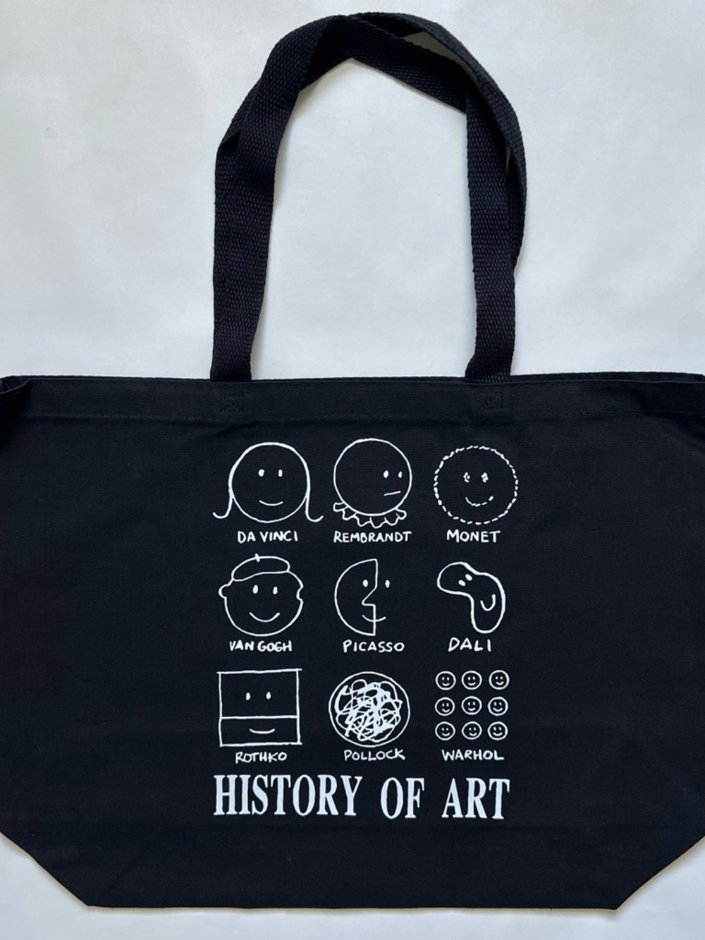 Art history Smiley shirt happy face parody tote bag history of art canvas tote